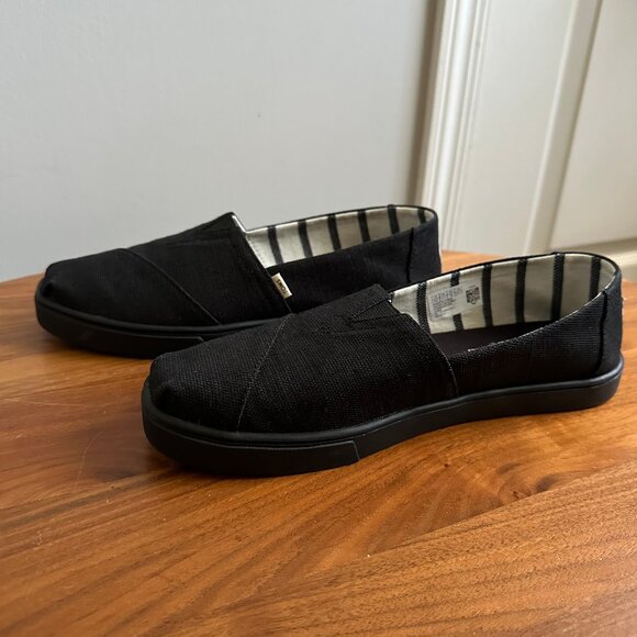 TOMS • Women’s Alpargata Heritage Canvas Shoes • Black on Black • 8.5 - Picture 10 of 15